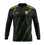 Mountnugent GAA kid's sub crewneck in black with emerald and gold halftone design and club crest