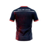 Ballinlough GFC navy training jersey back with Baile an Locha lettering