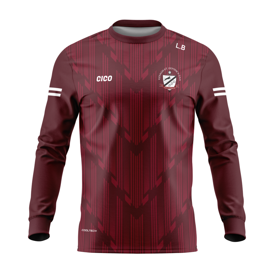 Kenagh St. Dominic's GAA kid's maroon long sleeve sub crewneck with club crest