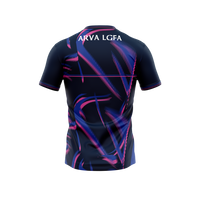Arva LGFA navy and pink training jersey with ARVA LGFA on the back – back