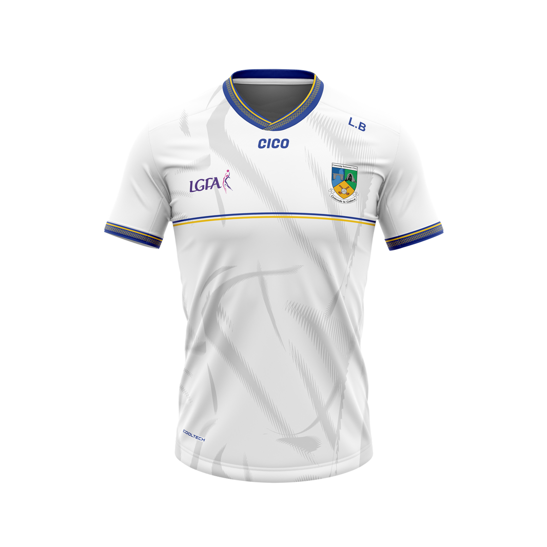 Carrickedmond LGFA White Jersey front