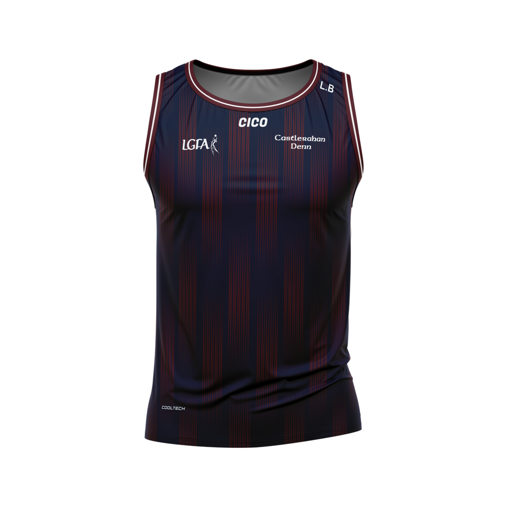 Castlerahan-Denn LGFA unisex navy and maroon sleeveless jersey - LGFA clothing