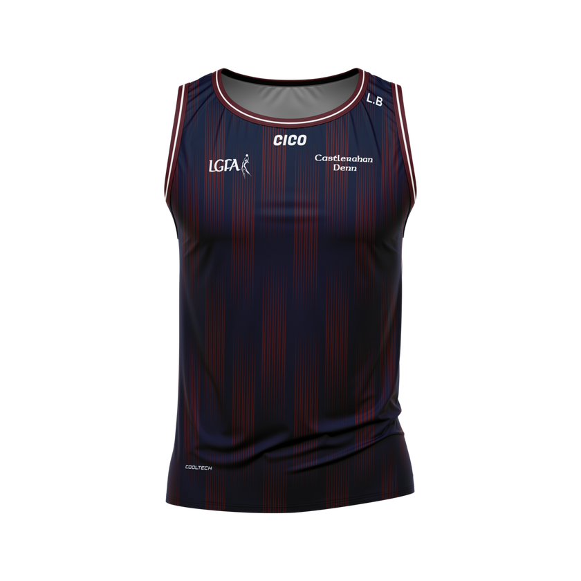 Castlerahan-Denn LGFA unisex navy and maroon sleeveless jersey - LGFA clothing