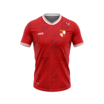 Ballinlough GFC red training jersey front with crest