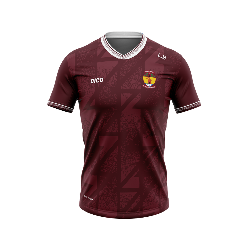 Belturbet Rory O'Moores GAA Unisex Maroon Training Jersey front