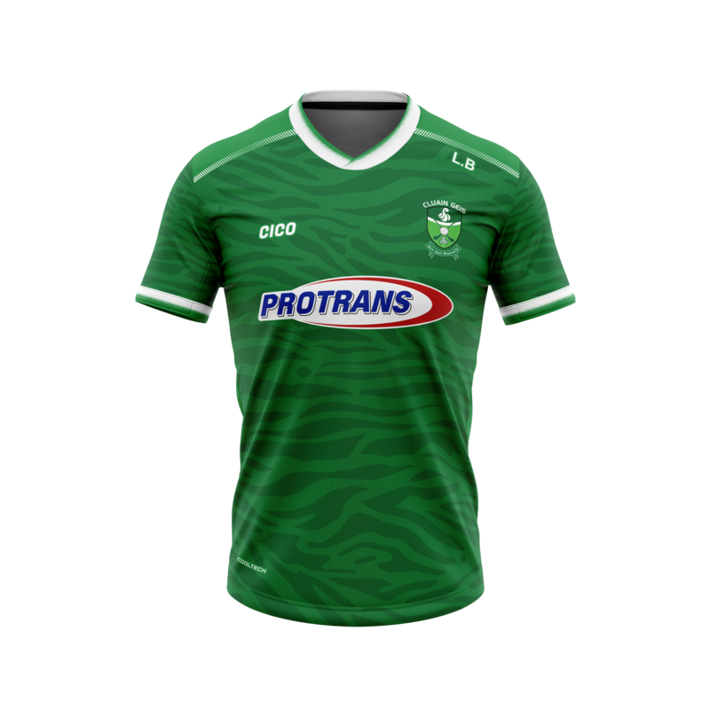 Clonguish GAA Kid's Green Training Jersey front