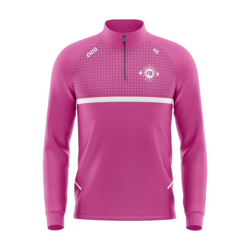 The Fundamental Body Gym Unisex Pink Half Zip