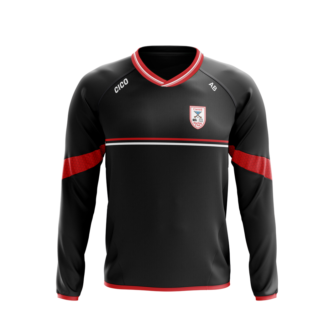 Carrick Hurling Club black and red windcheater with club crest