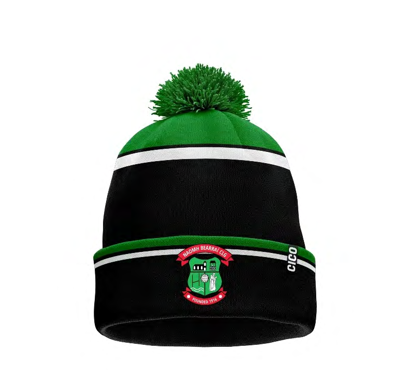 St Barrys GAA bobble hat – black and green club merchandise