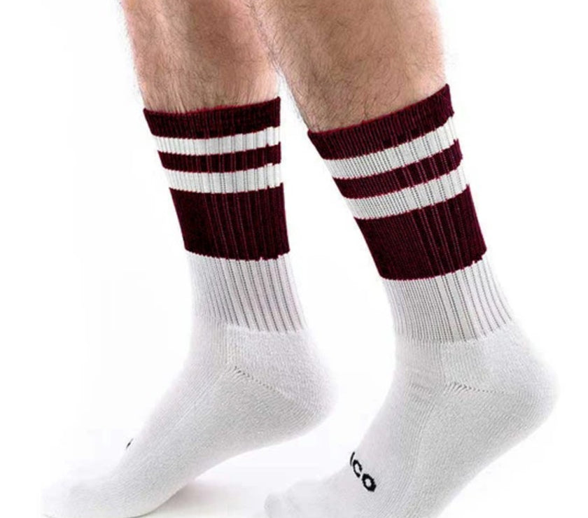 Cico Premium Crew Socks | Maroon & White