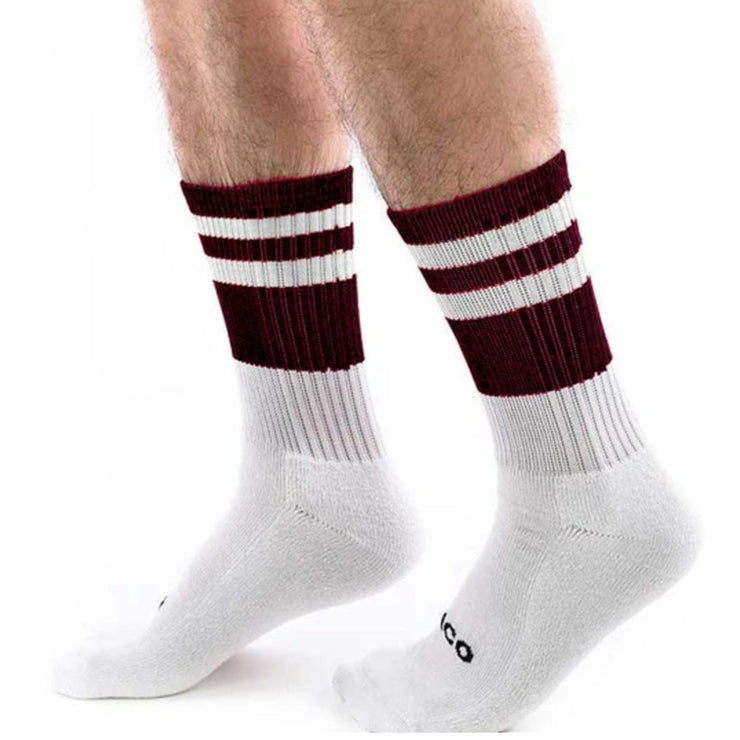 Cico Premium Crew Socks | Maroon & White